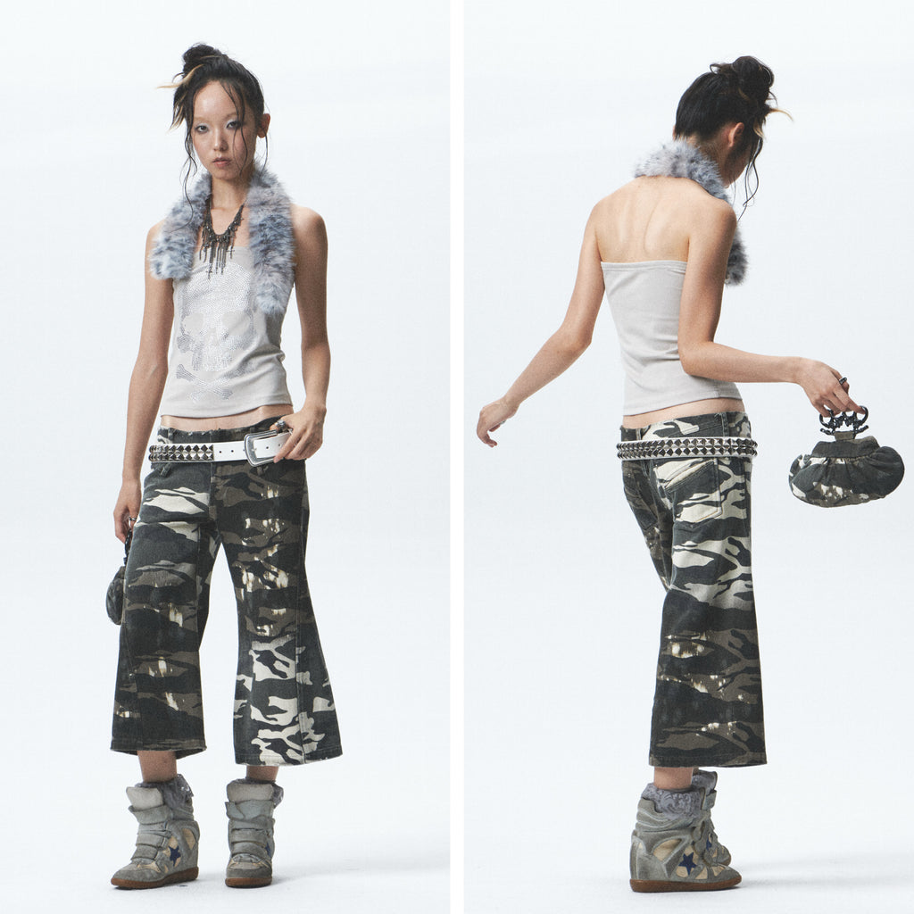 Heavy Washed Camo Tote Bag