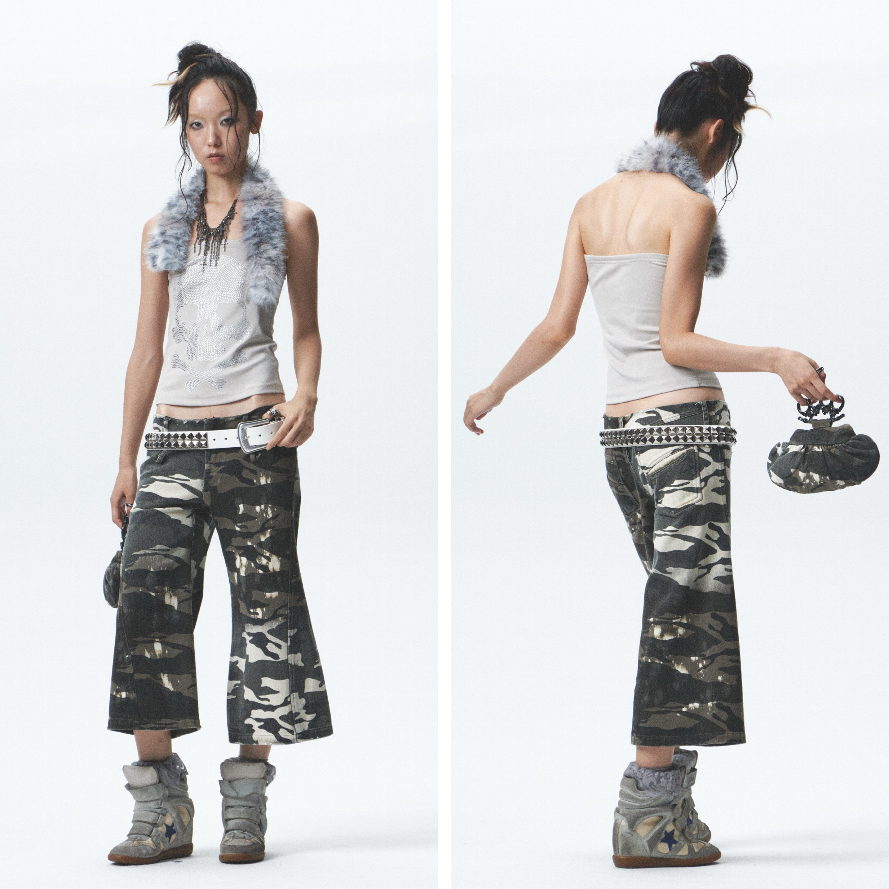 Heavy Washed Camo Tote Bag