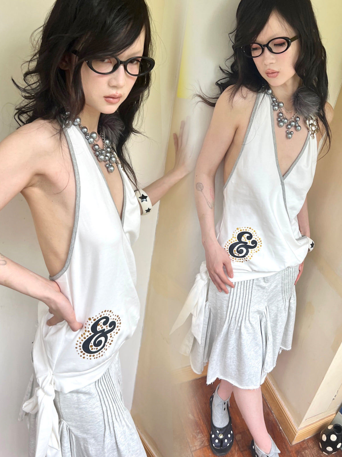 Asymmetric V-Back Tie Strap Bralette