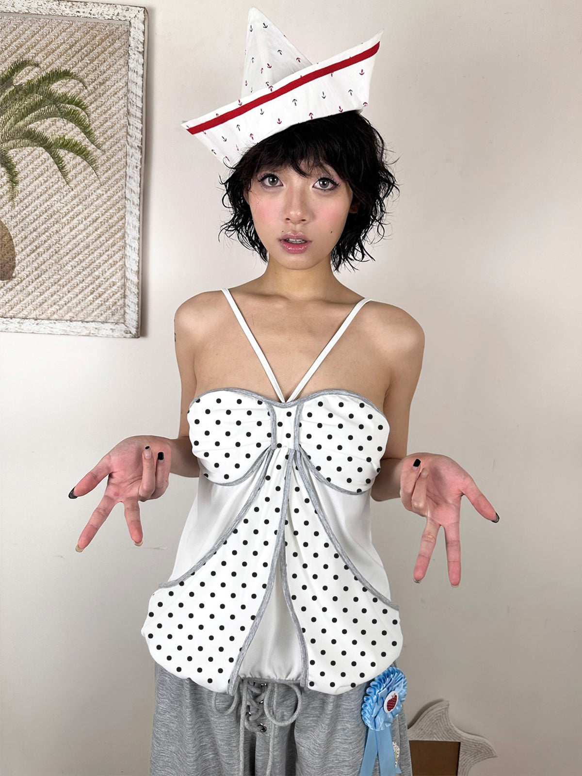 Polka Dot Stretch Comfort Tank Top