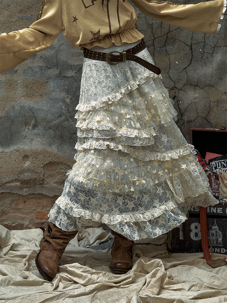 Multi-Layer Lace Tulle Cake Skirt