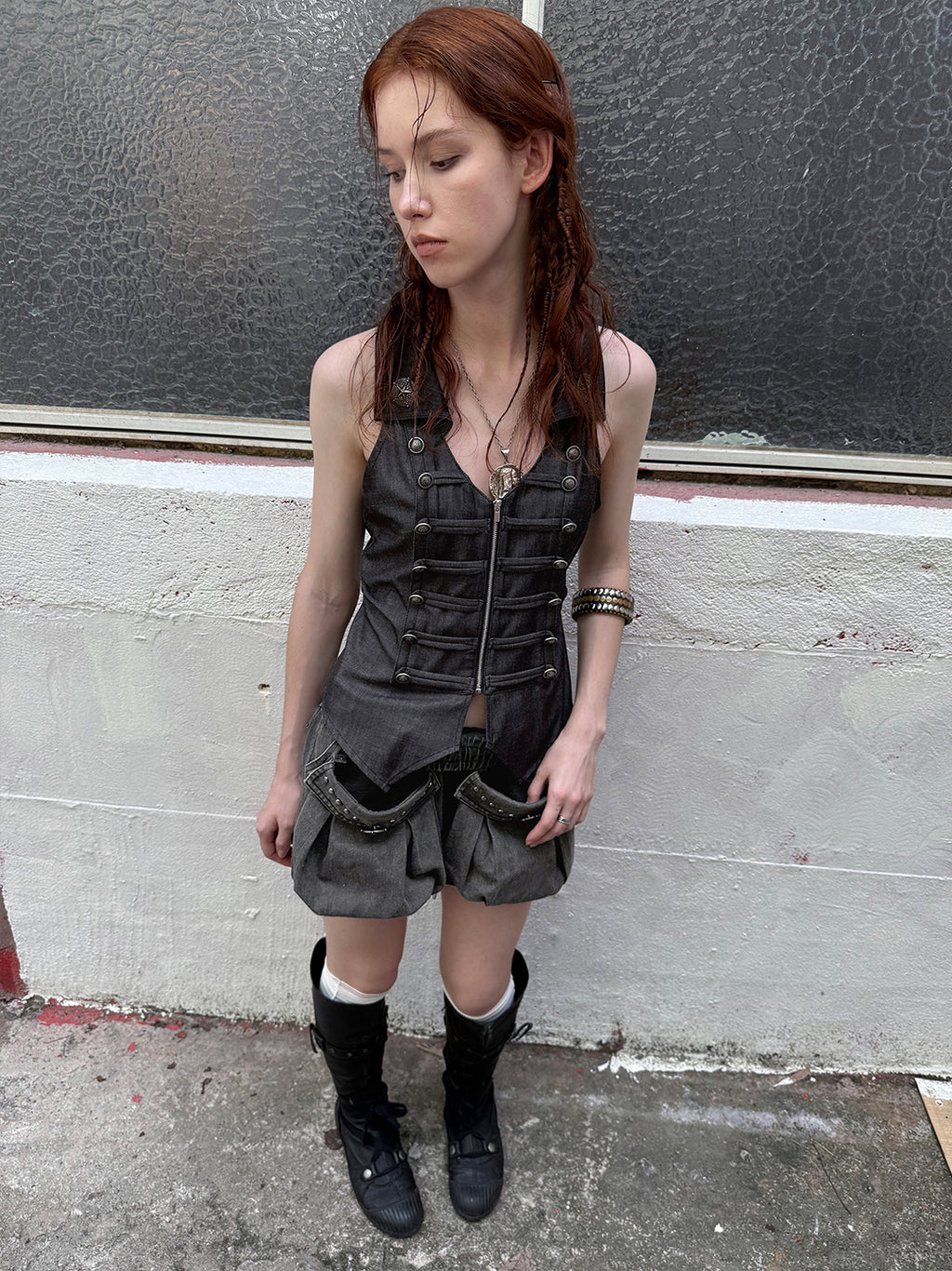 Cargo Washed Cotton Mid-Rise Shorts
