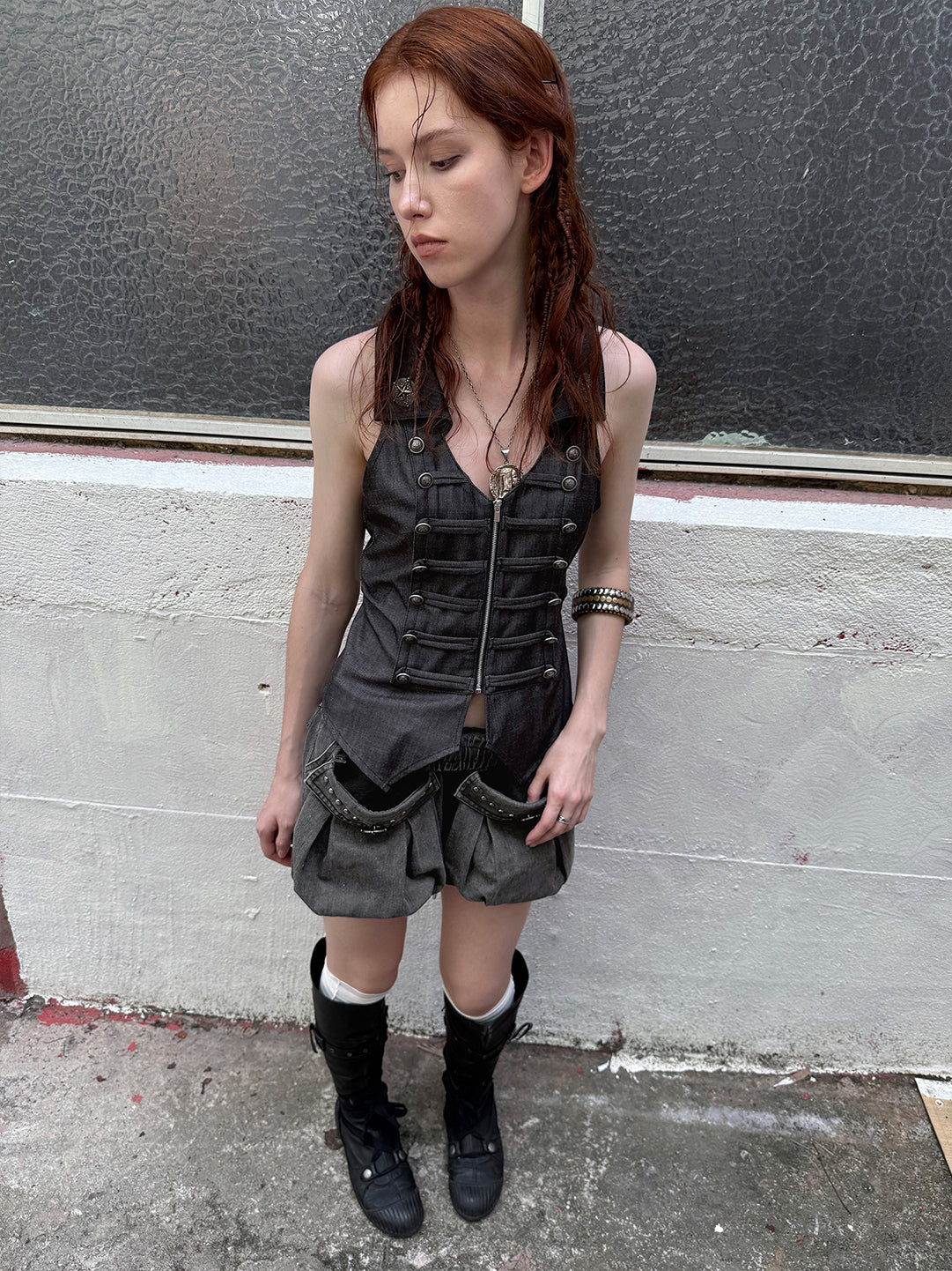 Cargo Washed Cotton Mid-Rise Shorts