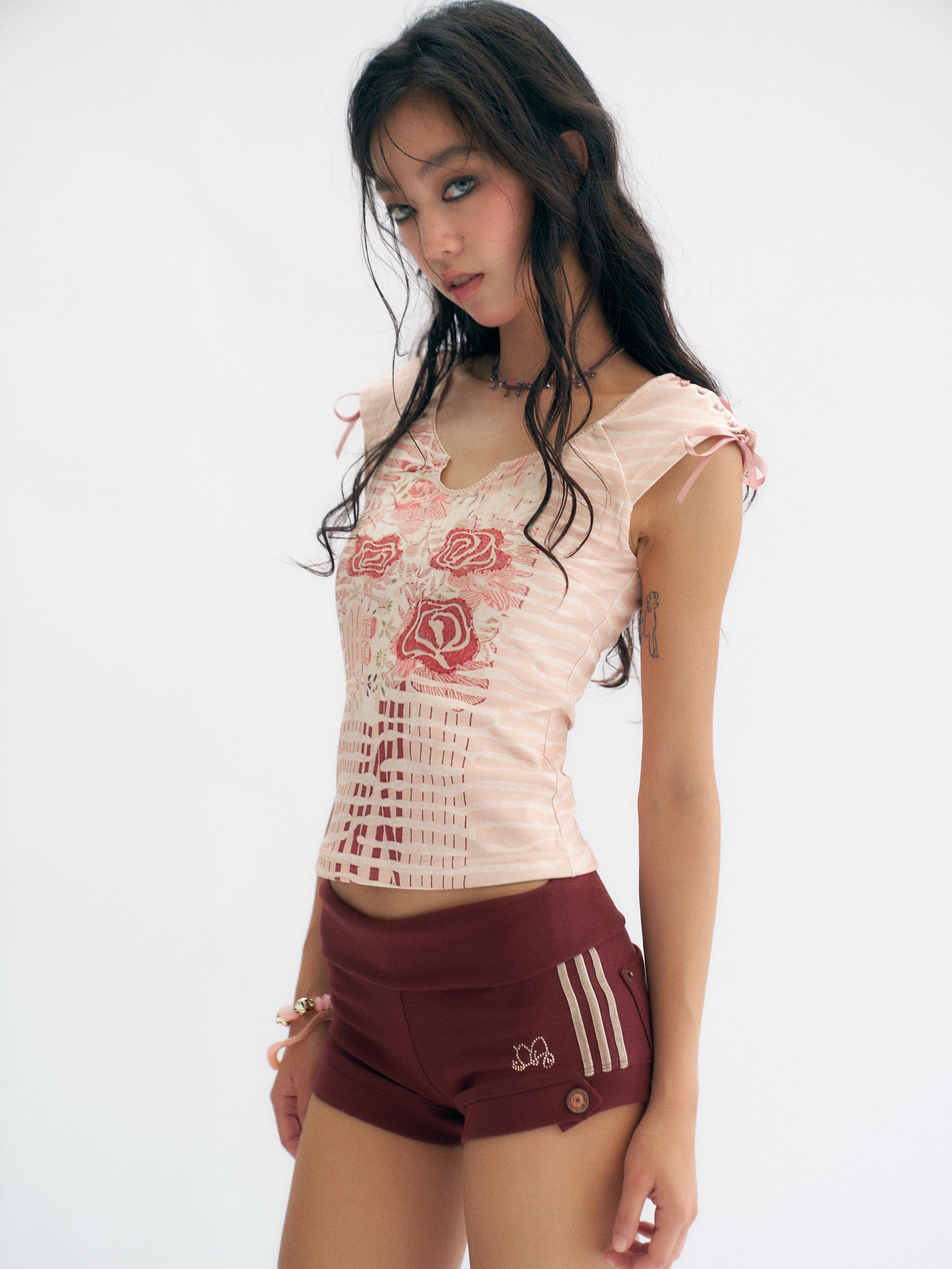 Fold-Over Waist Casual Shorts