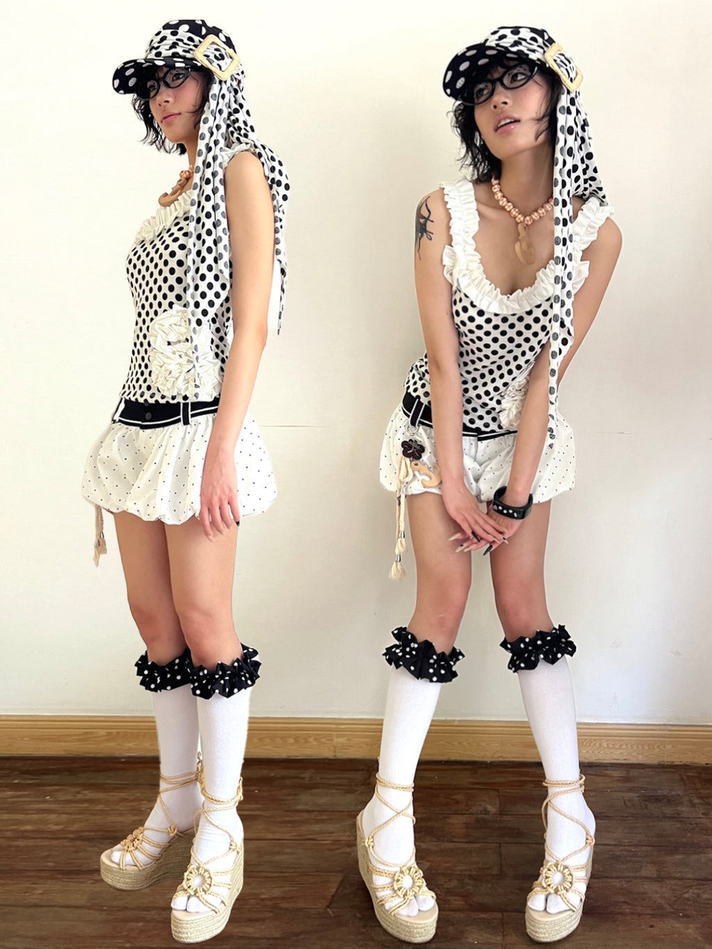 Lace Trim Thigh-High Toe-Socks