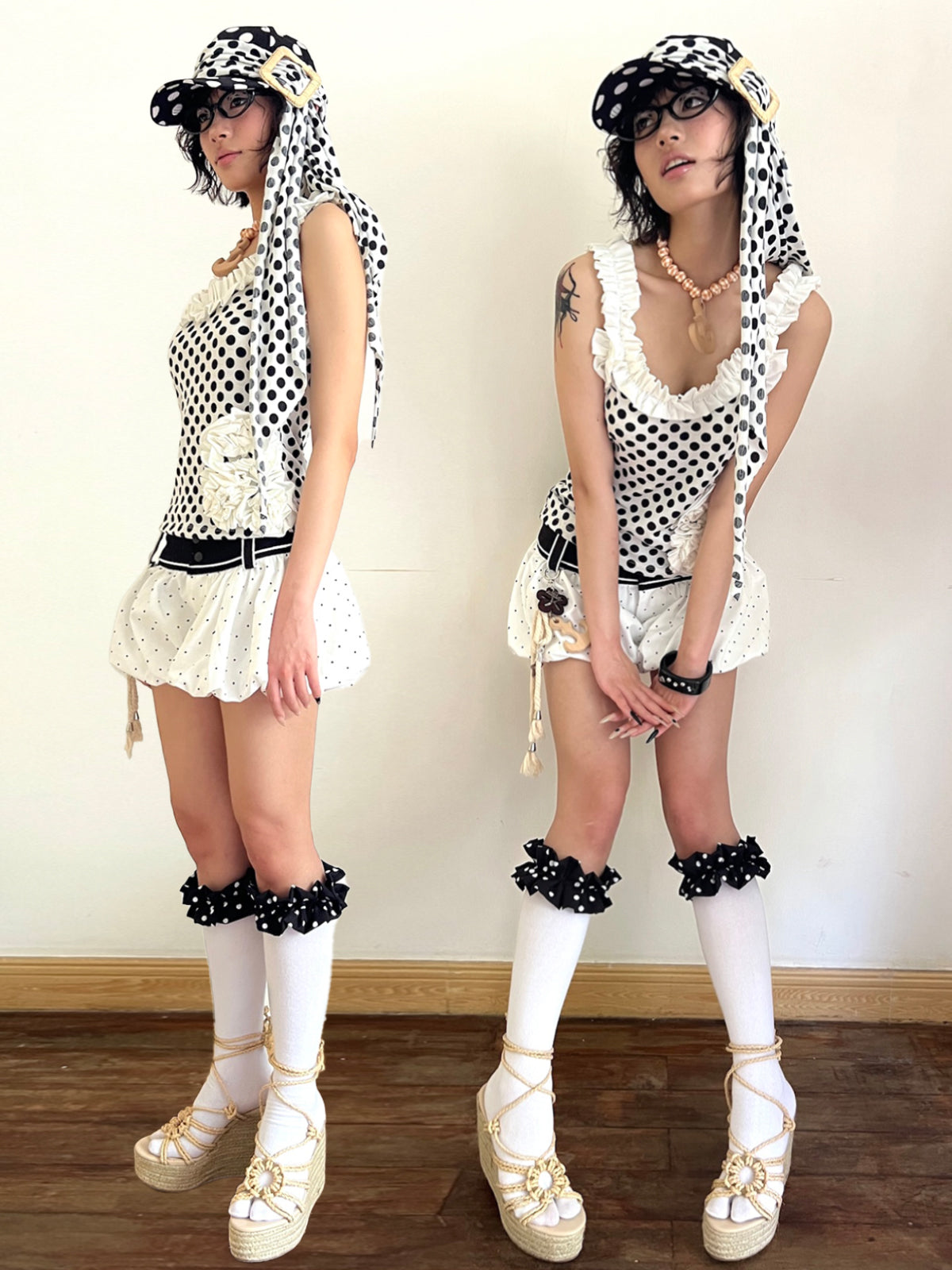 Lace Trim Thigh-High Toe-Socks