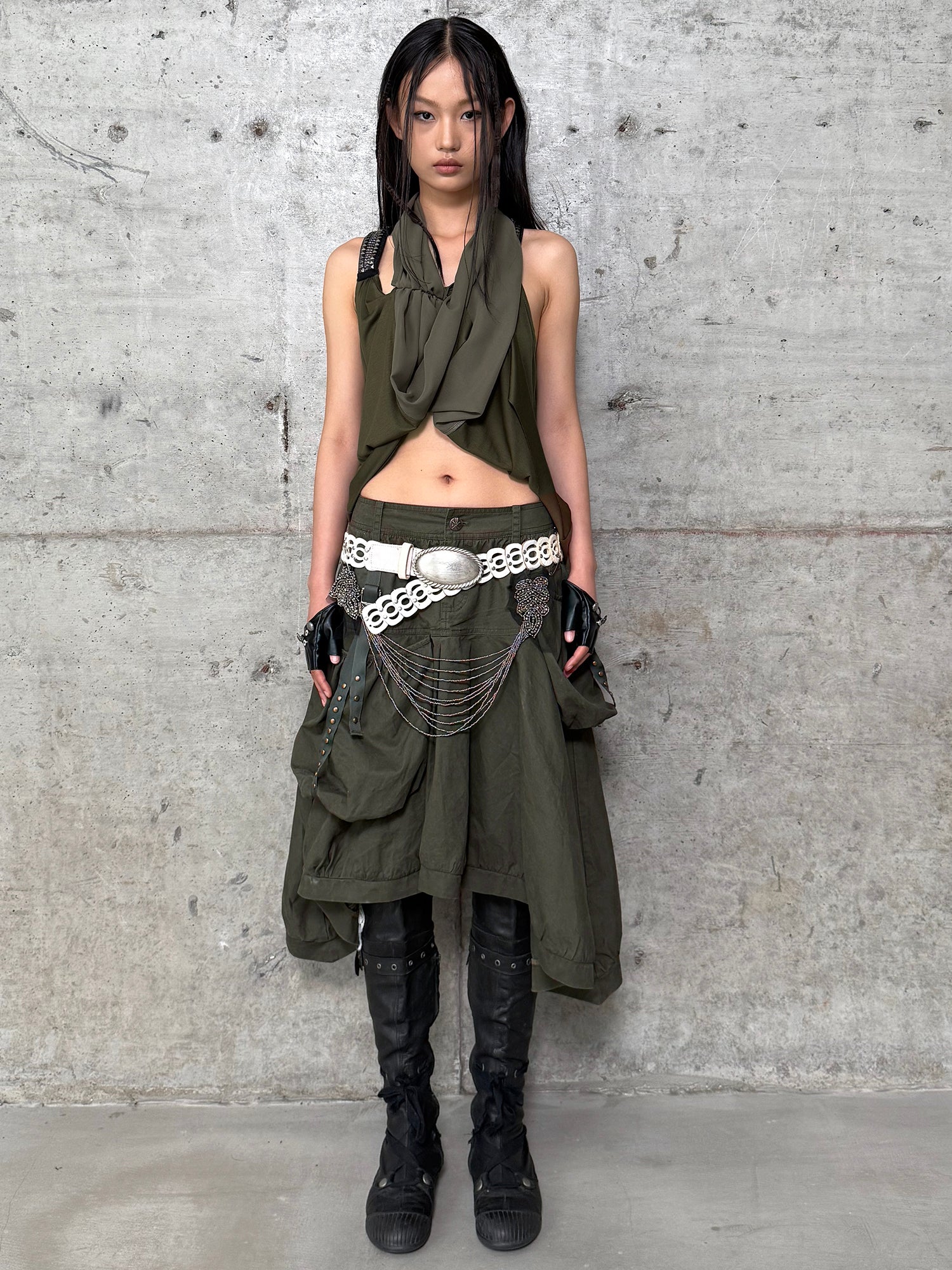Cargo Pocket Midi Skirt