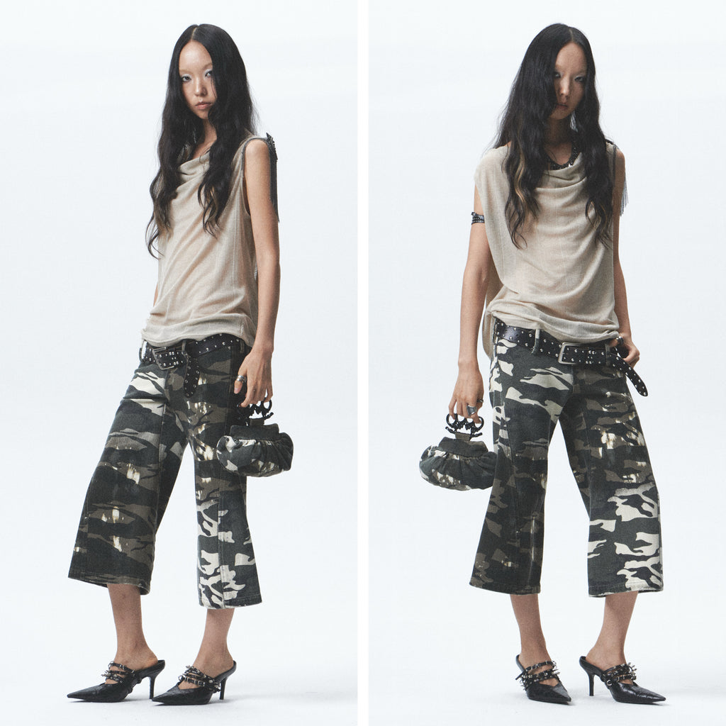 Heavy Washed Camo Tote Bag