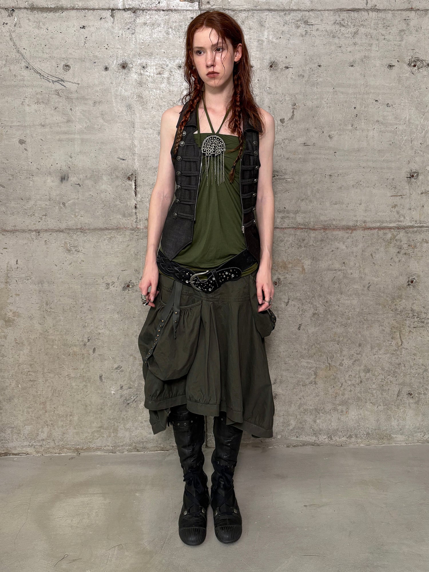 Cargo Pocket Midi Skirt