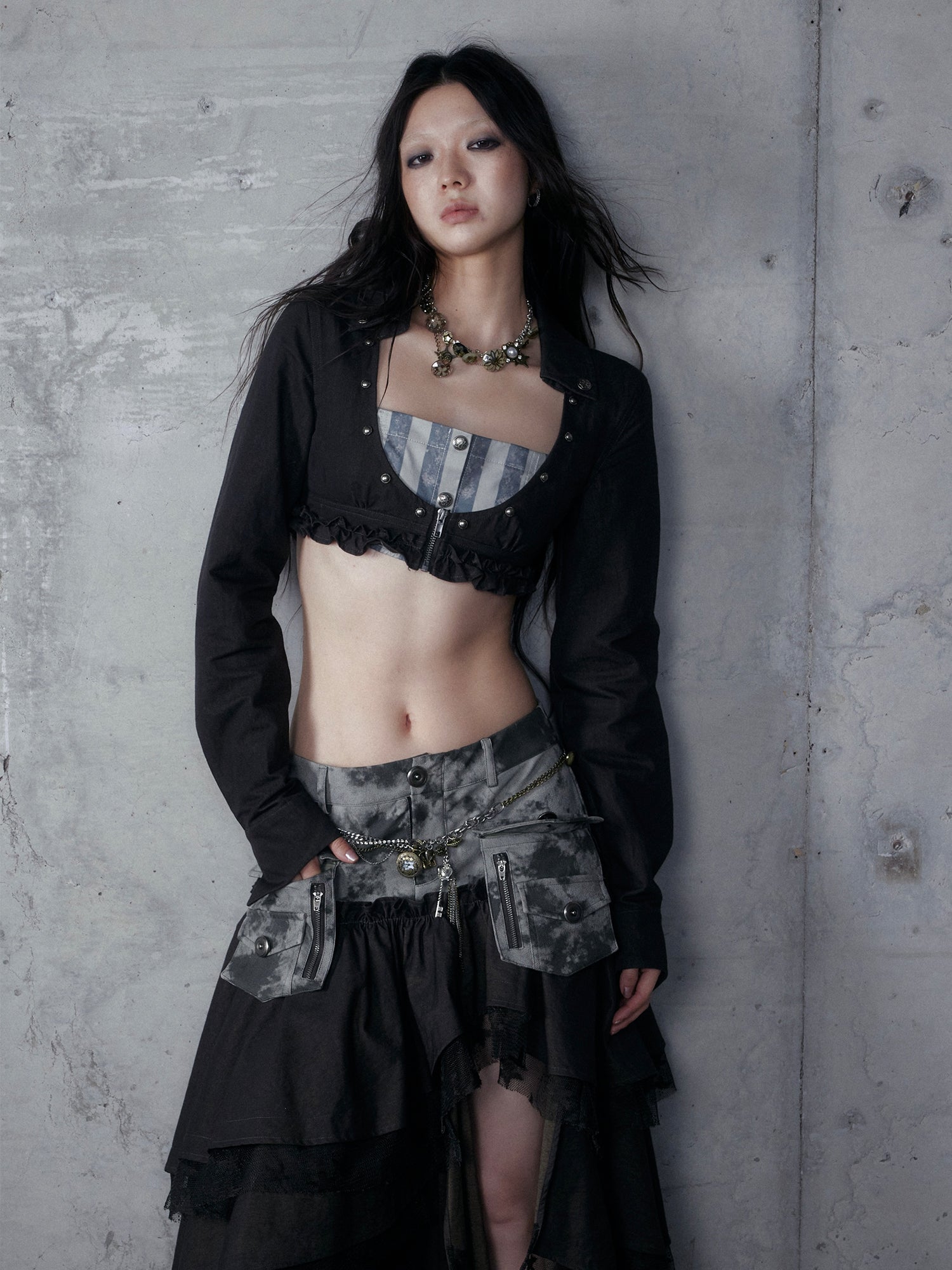 Vintage Punk Baroque Fake Two-Piece Long Sleeve Shirt