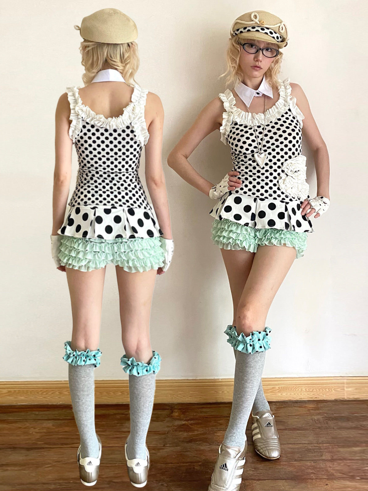 Handmade Dot Lace Flower Camisole