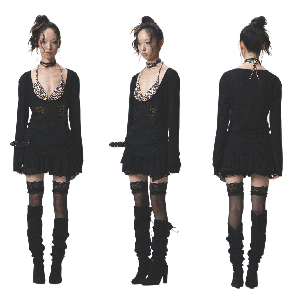 2-Piece Stretch Flocked SPF Bustier Set