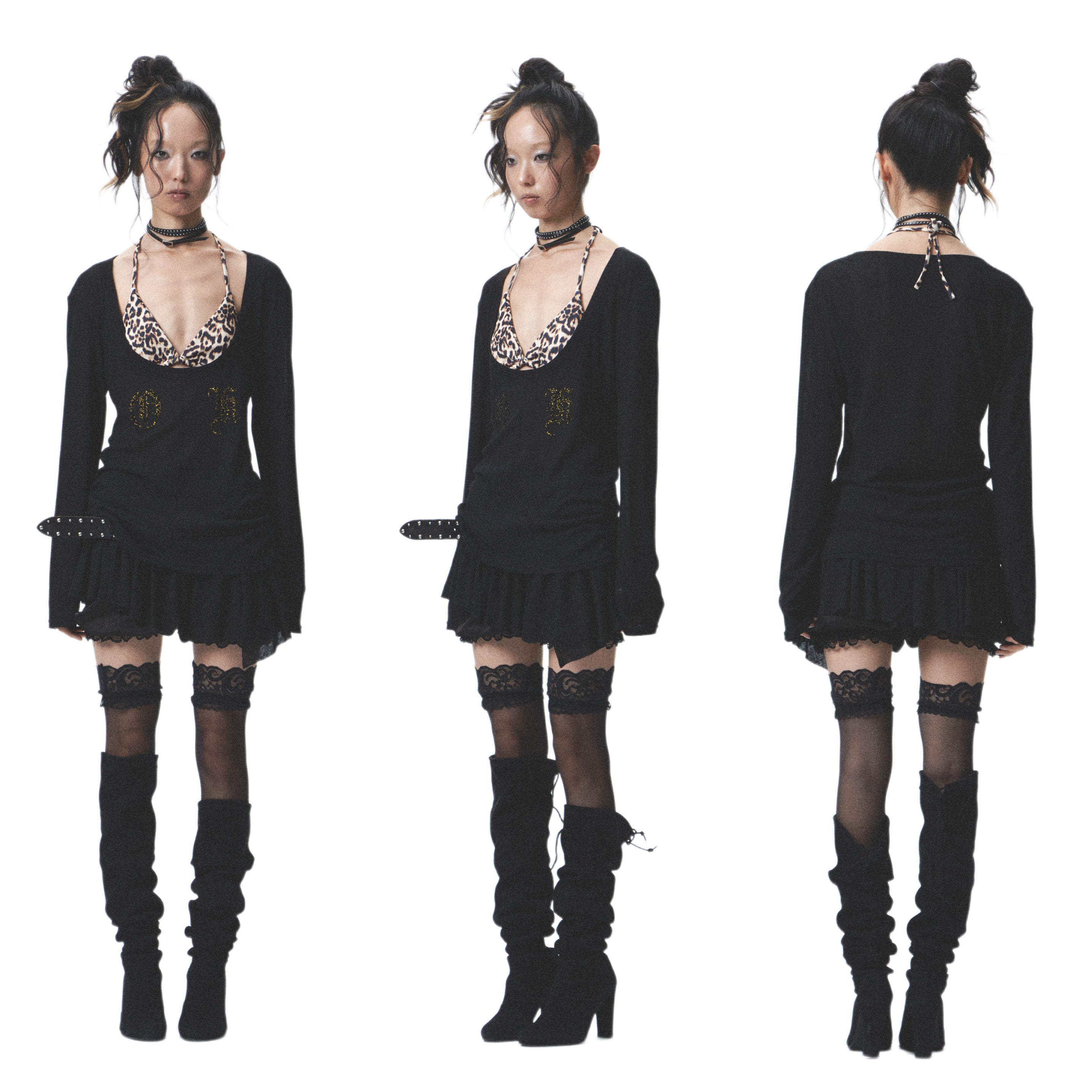 2-Piece Stretch Flocked SPF Bustier Set