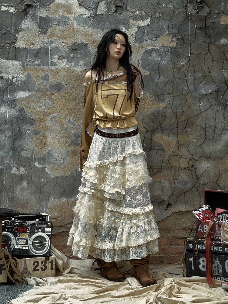Multi-Layer Lace Tulle Cake Skirt