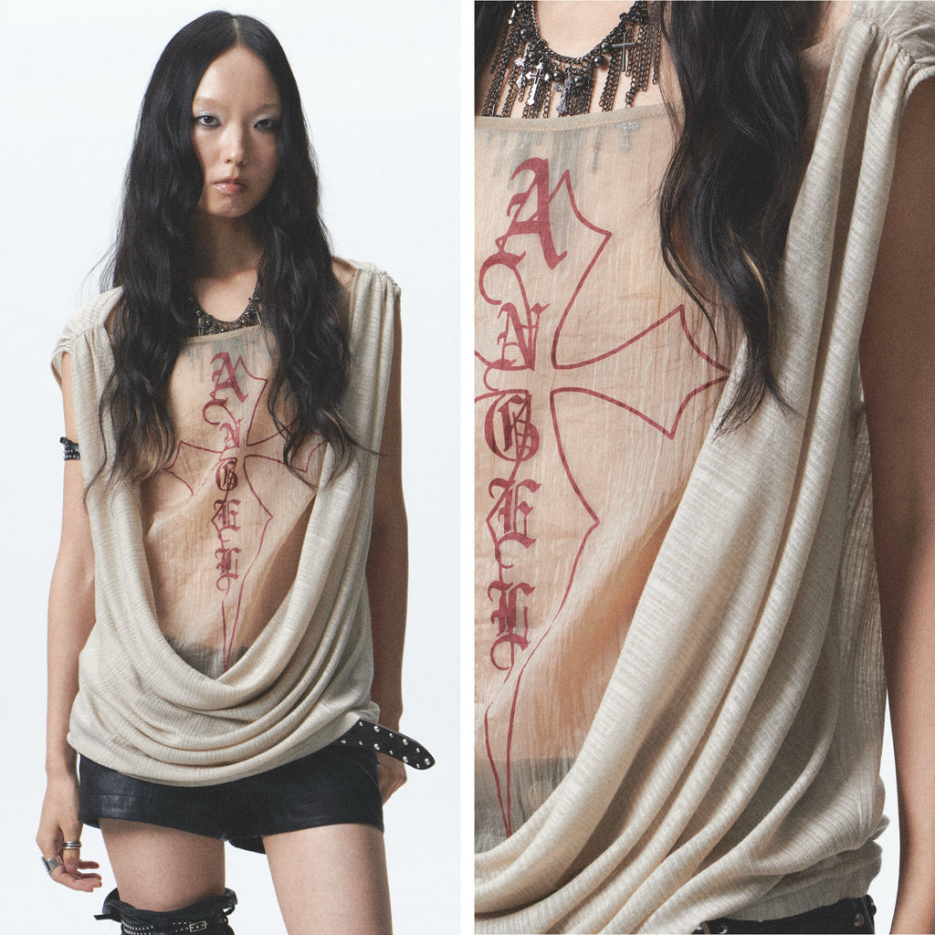 Oversized Reversible Draped Vest