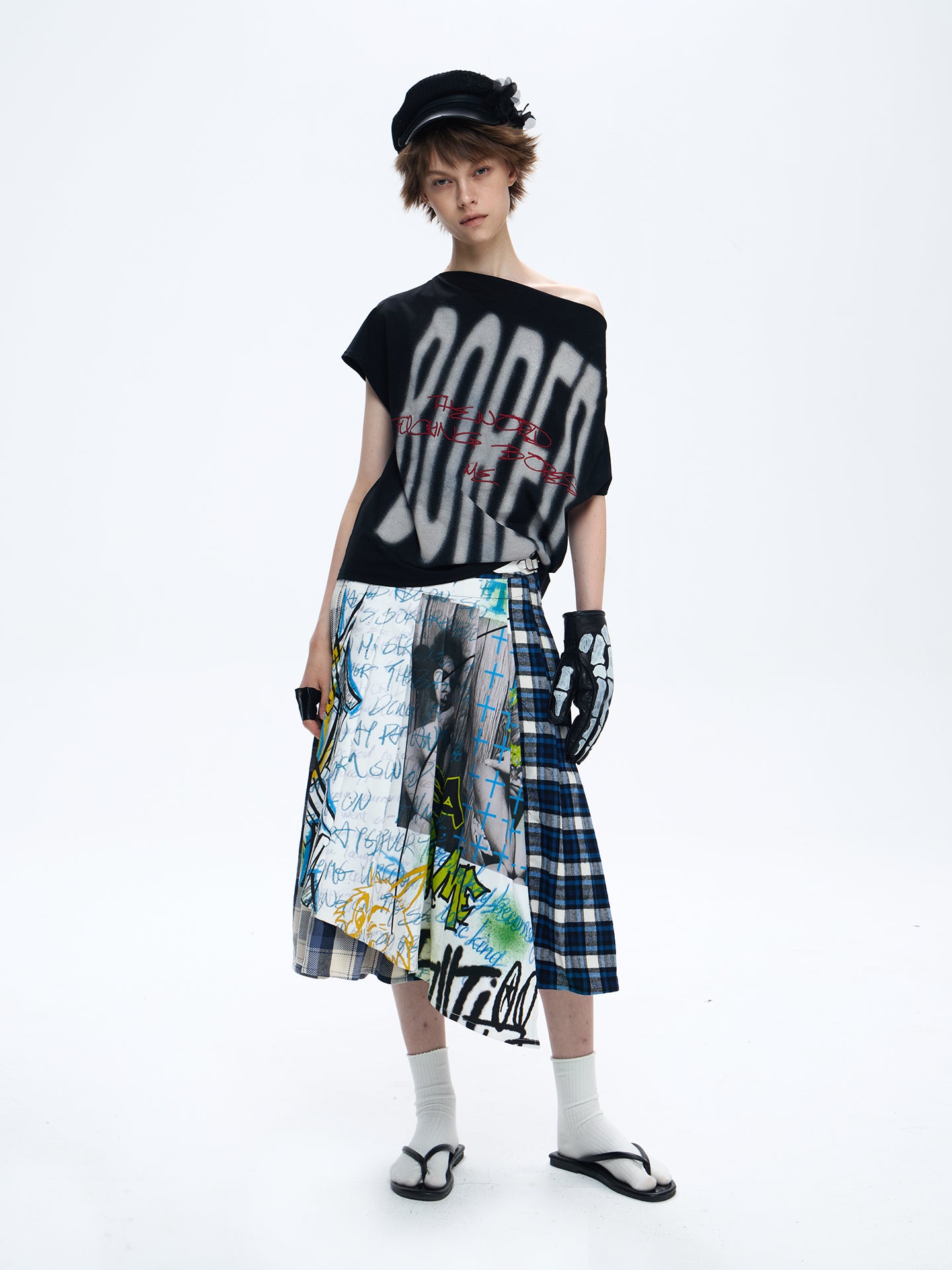 "BORED" Embroidered Deconstructed Tee