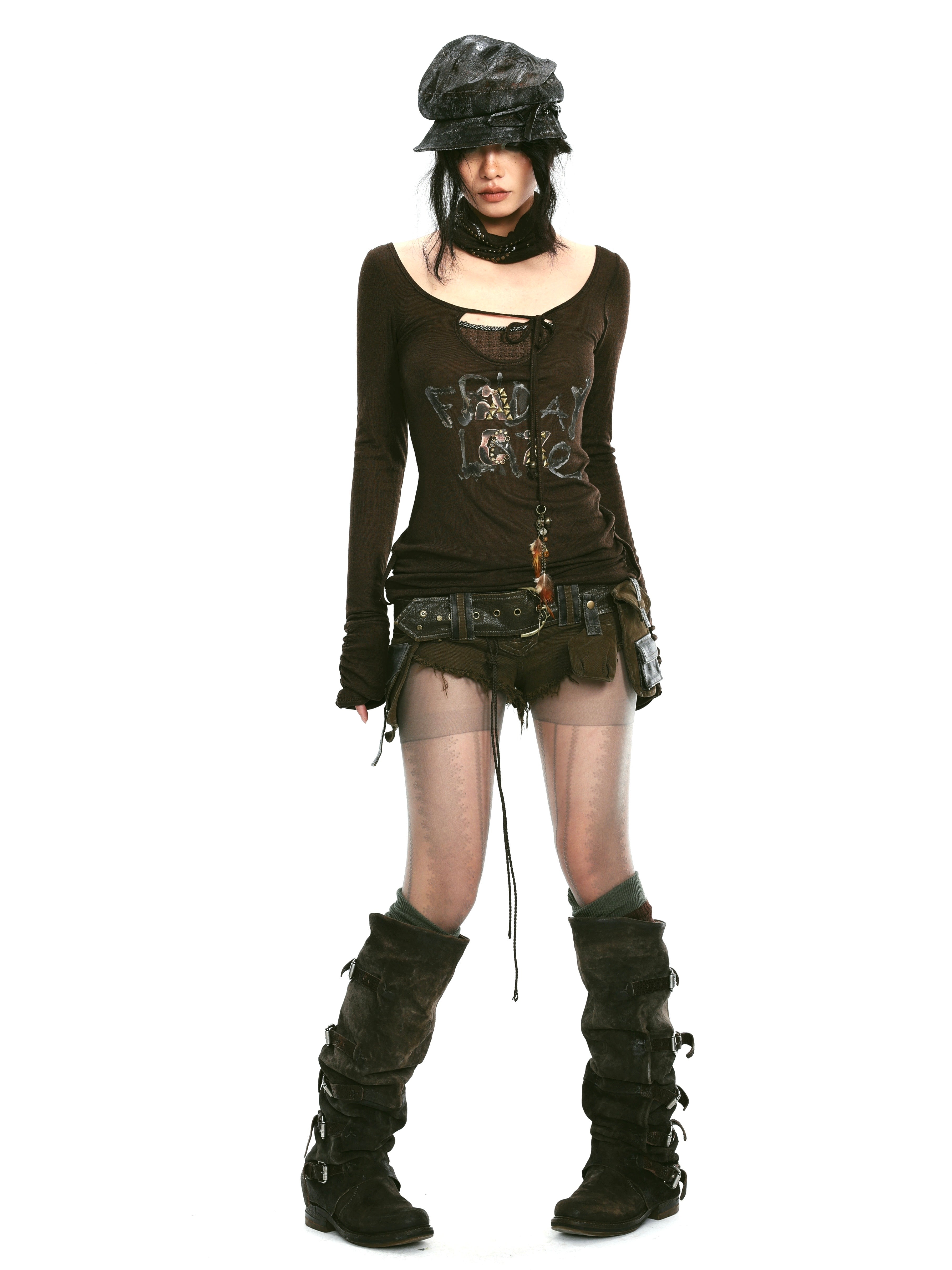 Low-Rise Raw Edge Hot Shorts