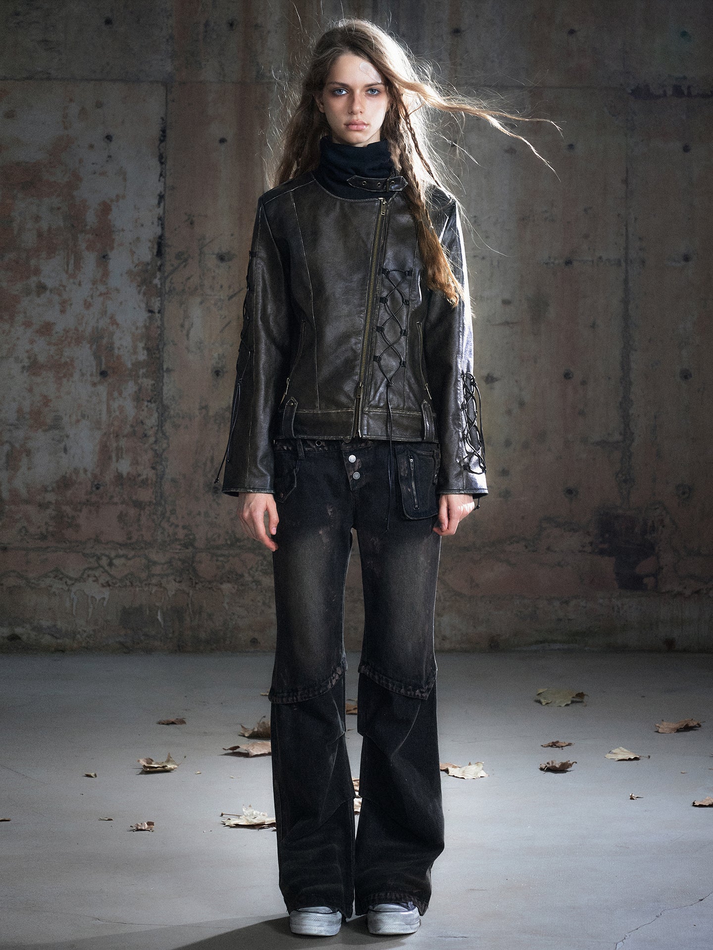 Tie-Dye Double Waist Paneled Jeans