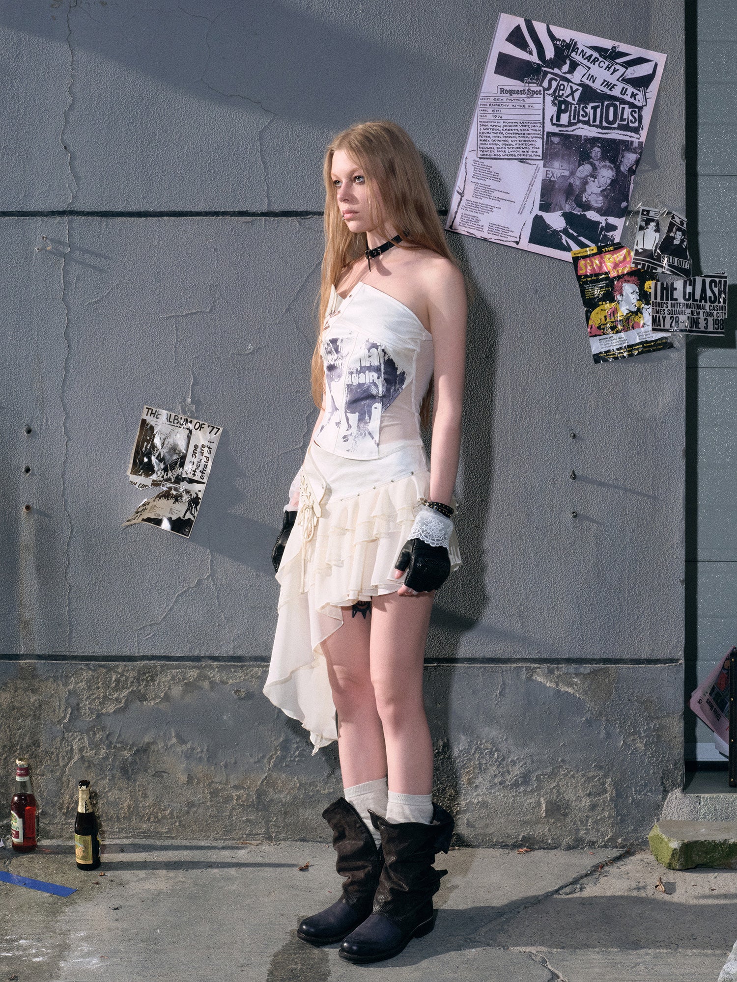 Punk Deconstructed Corset with Satin Laces