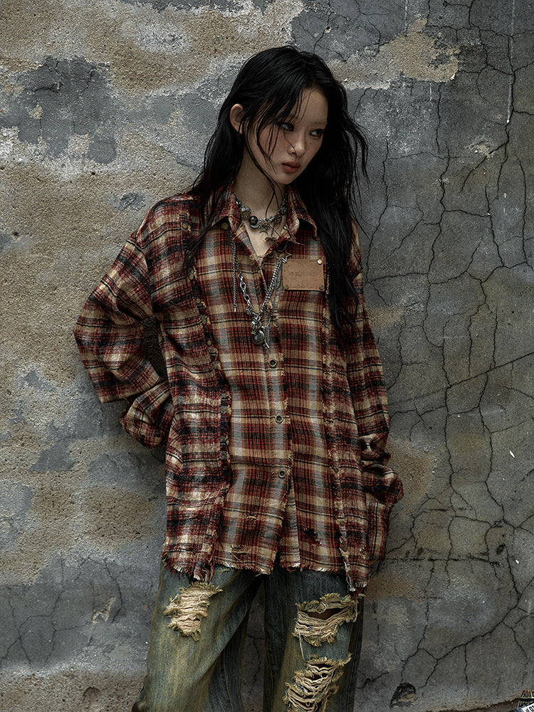 Vintage Wash Color-Block Linen Shirt