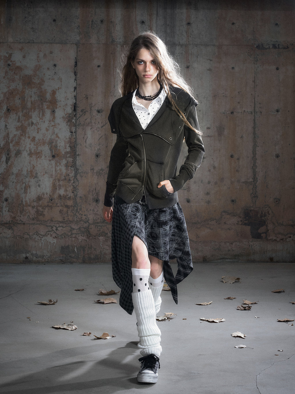 Asymmetric Deconstructed Collar Hoodie