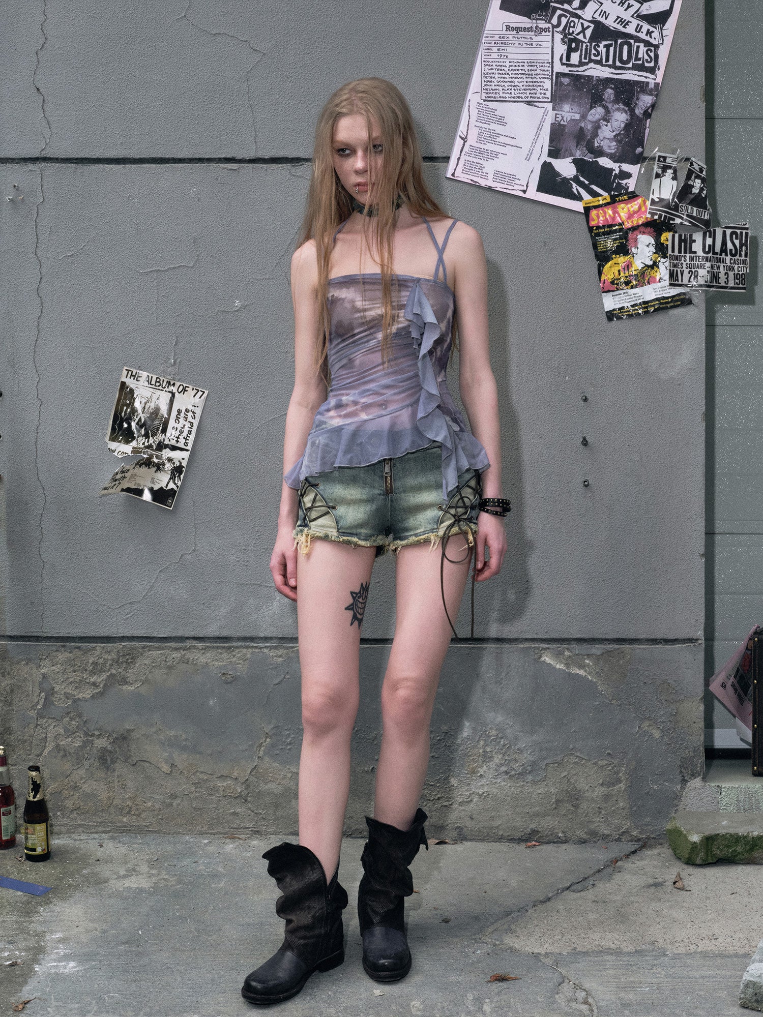 Ocean Tie-Dye Mesh Camisole