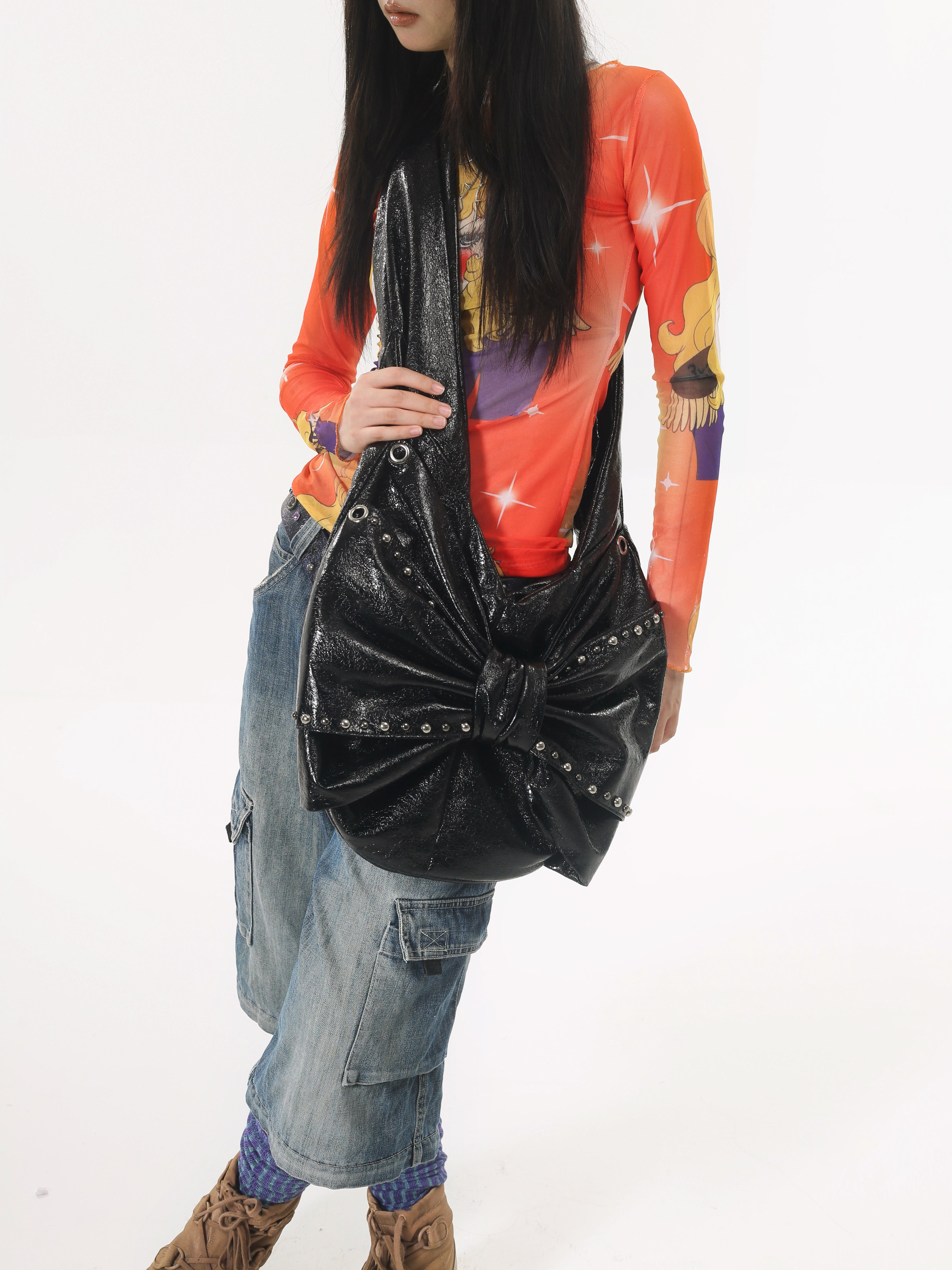 Oversized Bow Detail Crossbody Bag