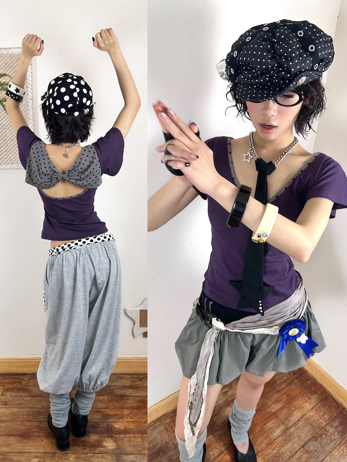 Back Cutout Bow Tie Tee