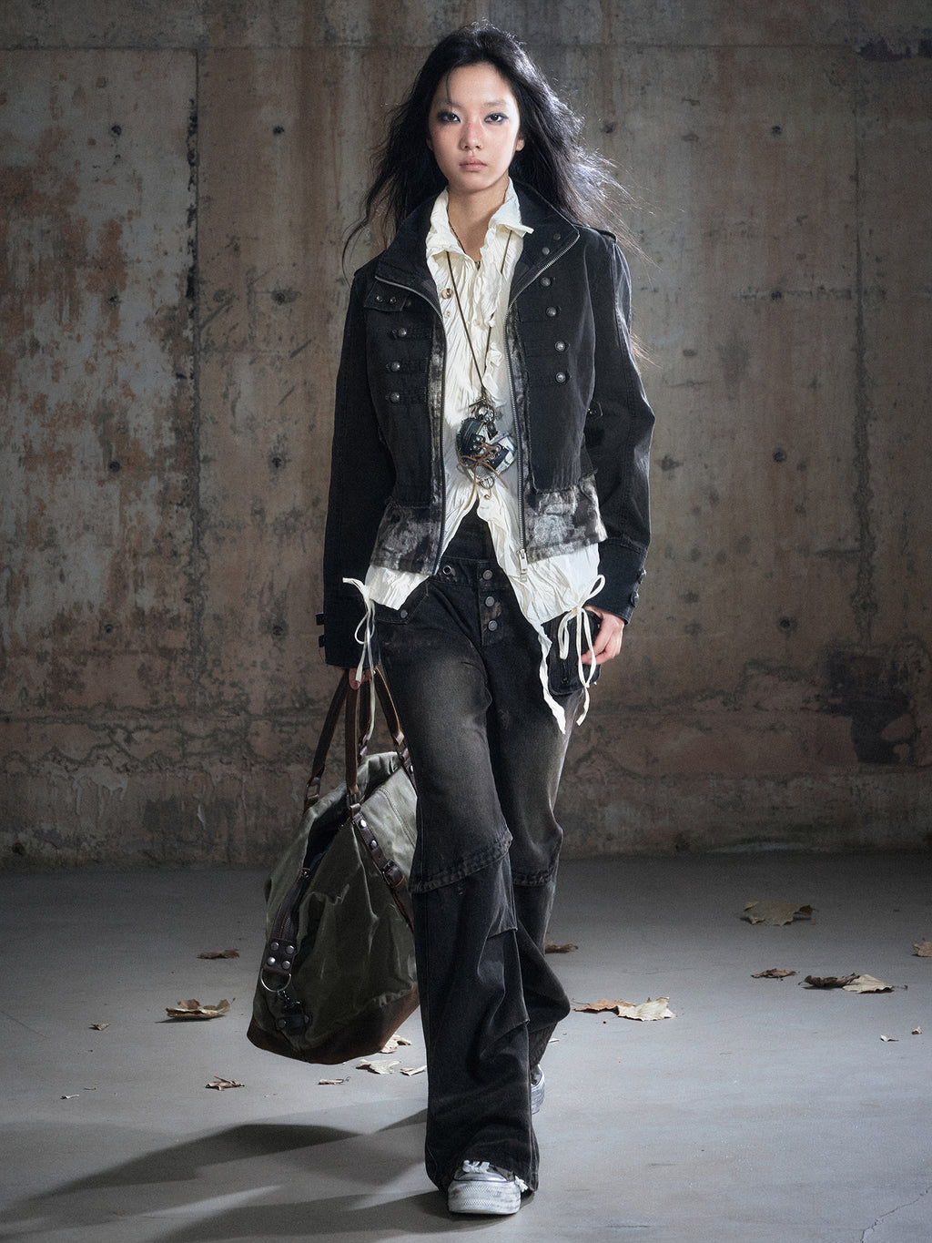 Tie-Dye Double Waist Paneled Jeans