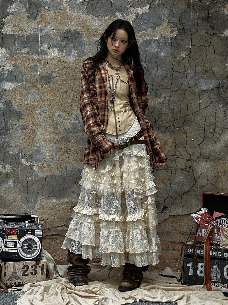 Multi-Layer Lace Tulle Cake Skirt