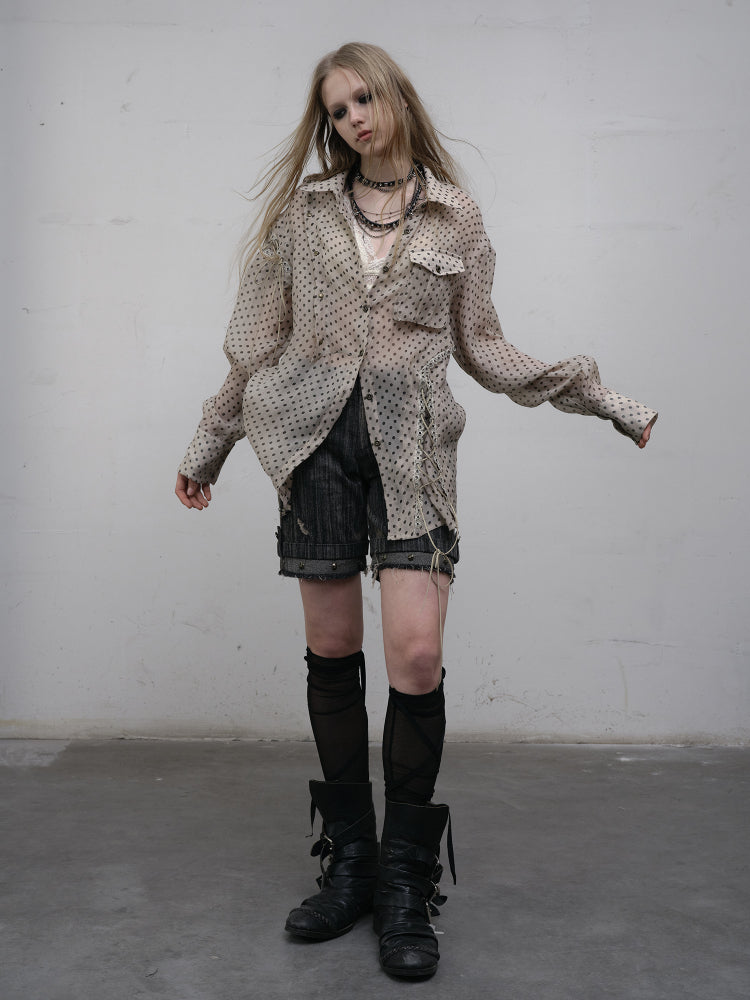Sheer Chiffon Oversized Sun Protection Shirt