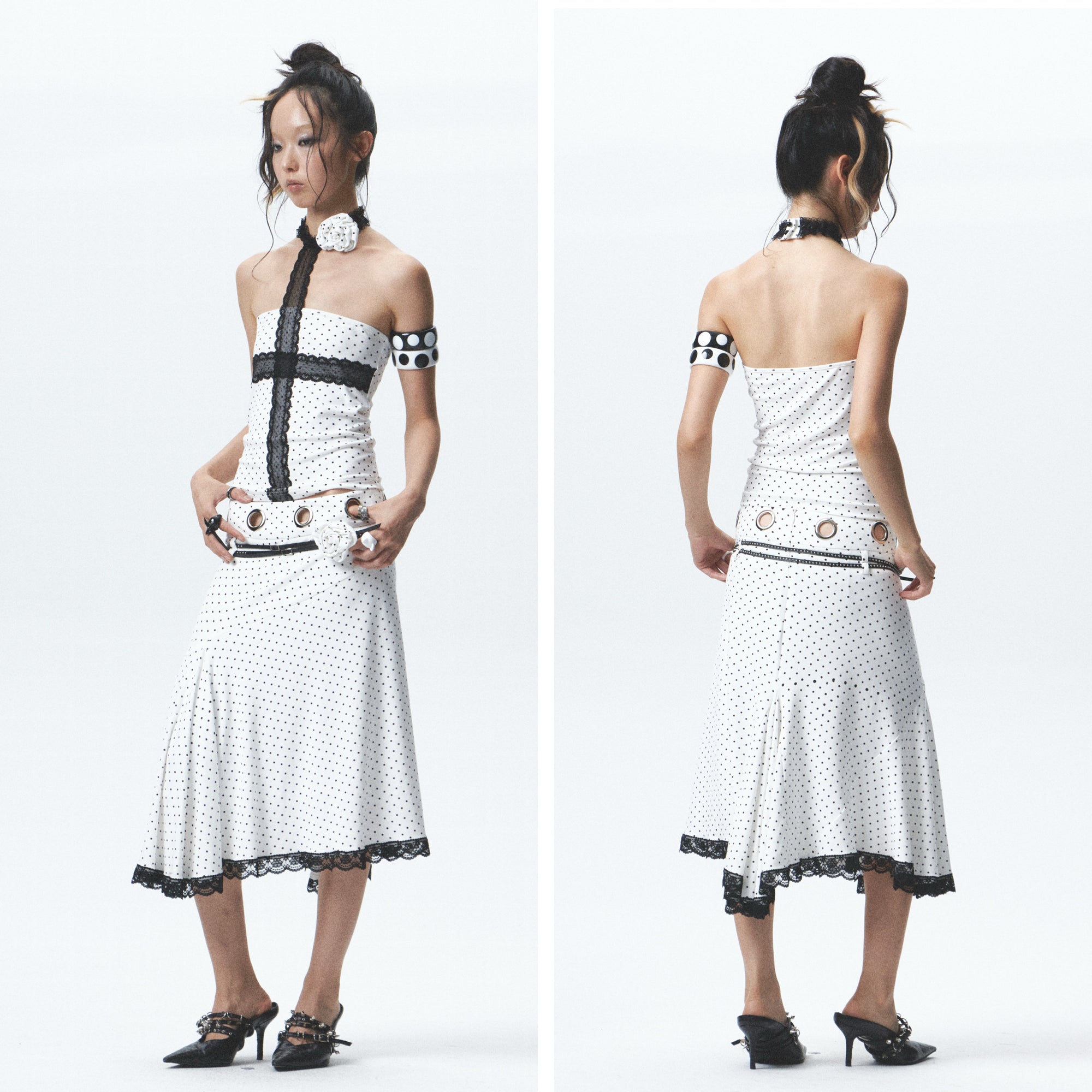 Polka Dot Tube Top & Halter Skirt