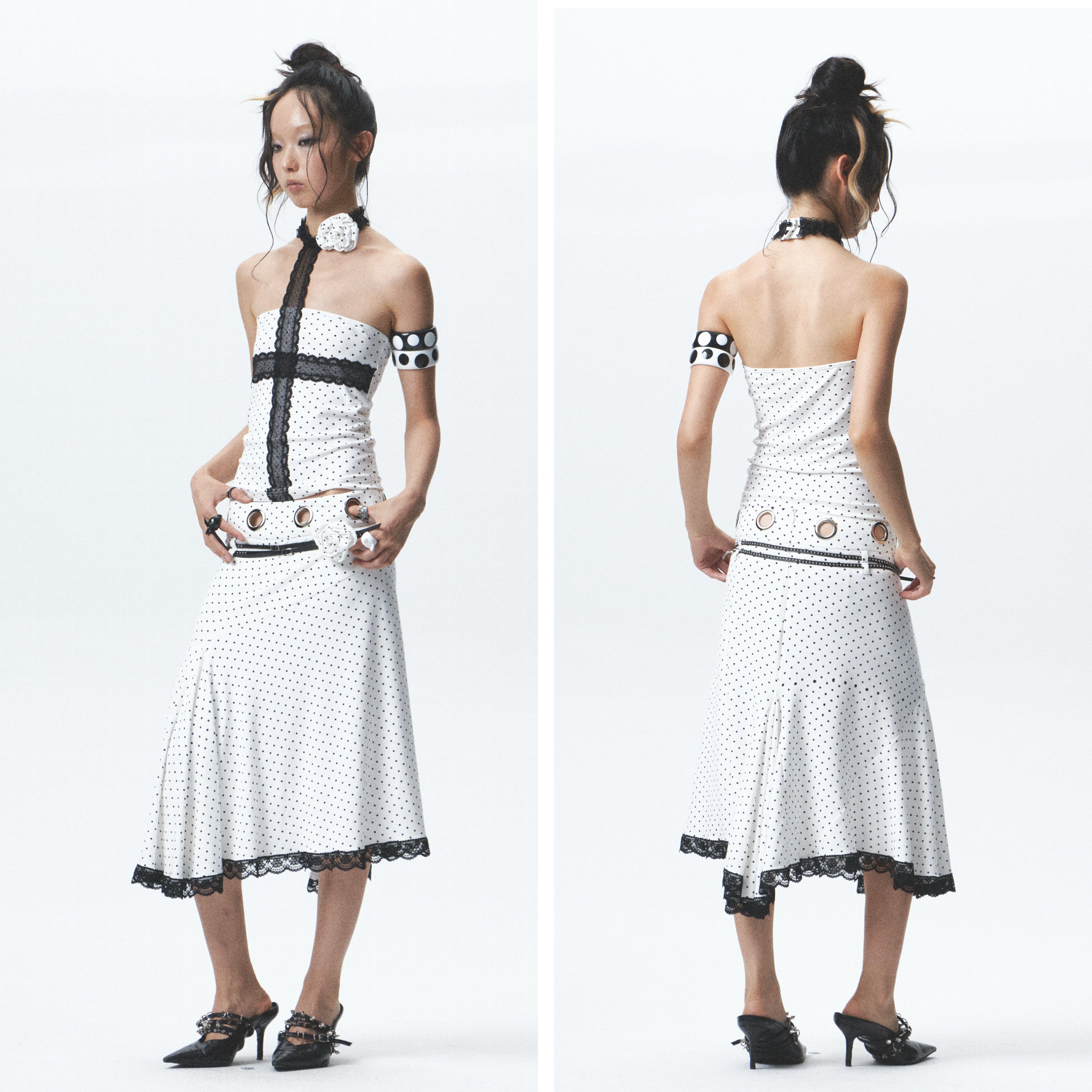 Polka Dot Tube Top & Halter Skirt