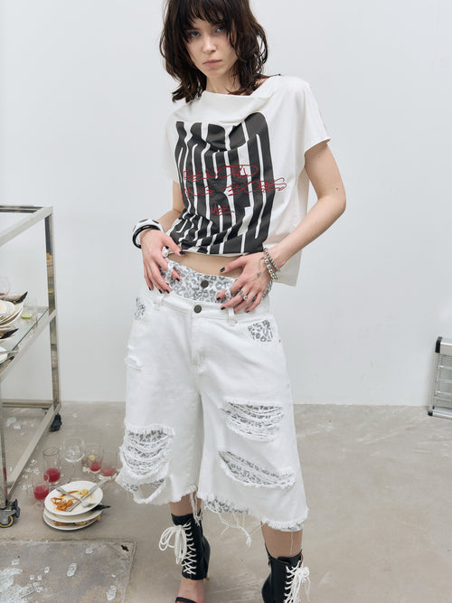 "BORED" Embroidered Deconstructed Tee