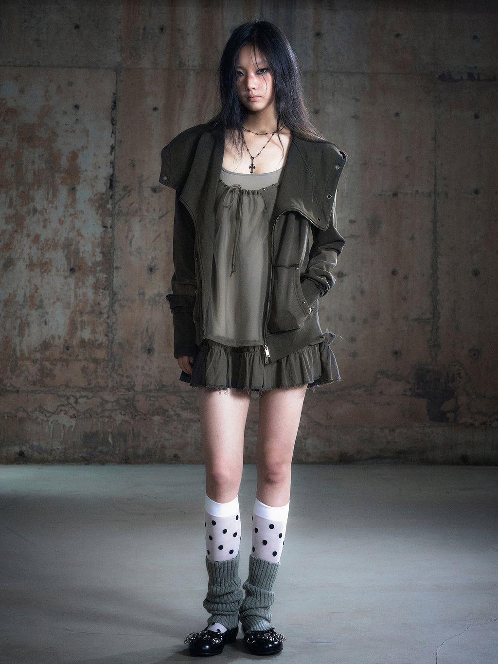 Asymmetric Deconstructed Collar Hoodie