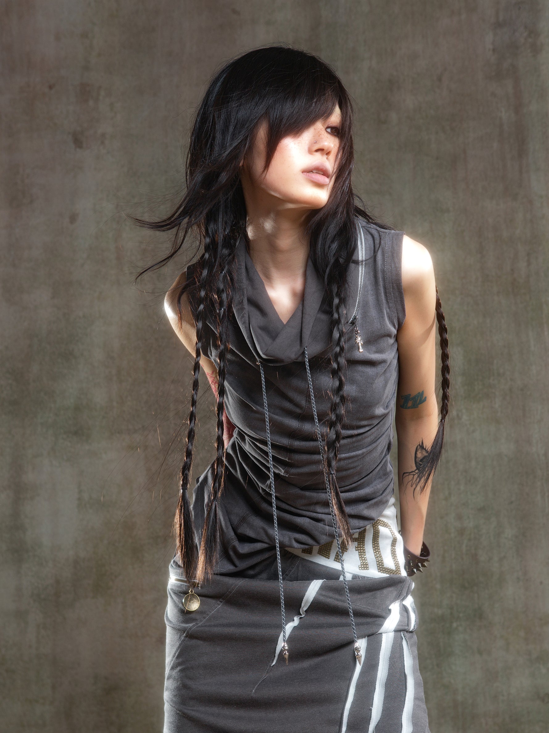 Pleated Asymmetrical Tank Top