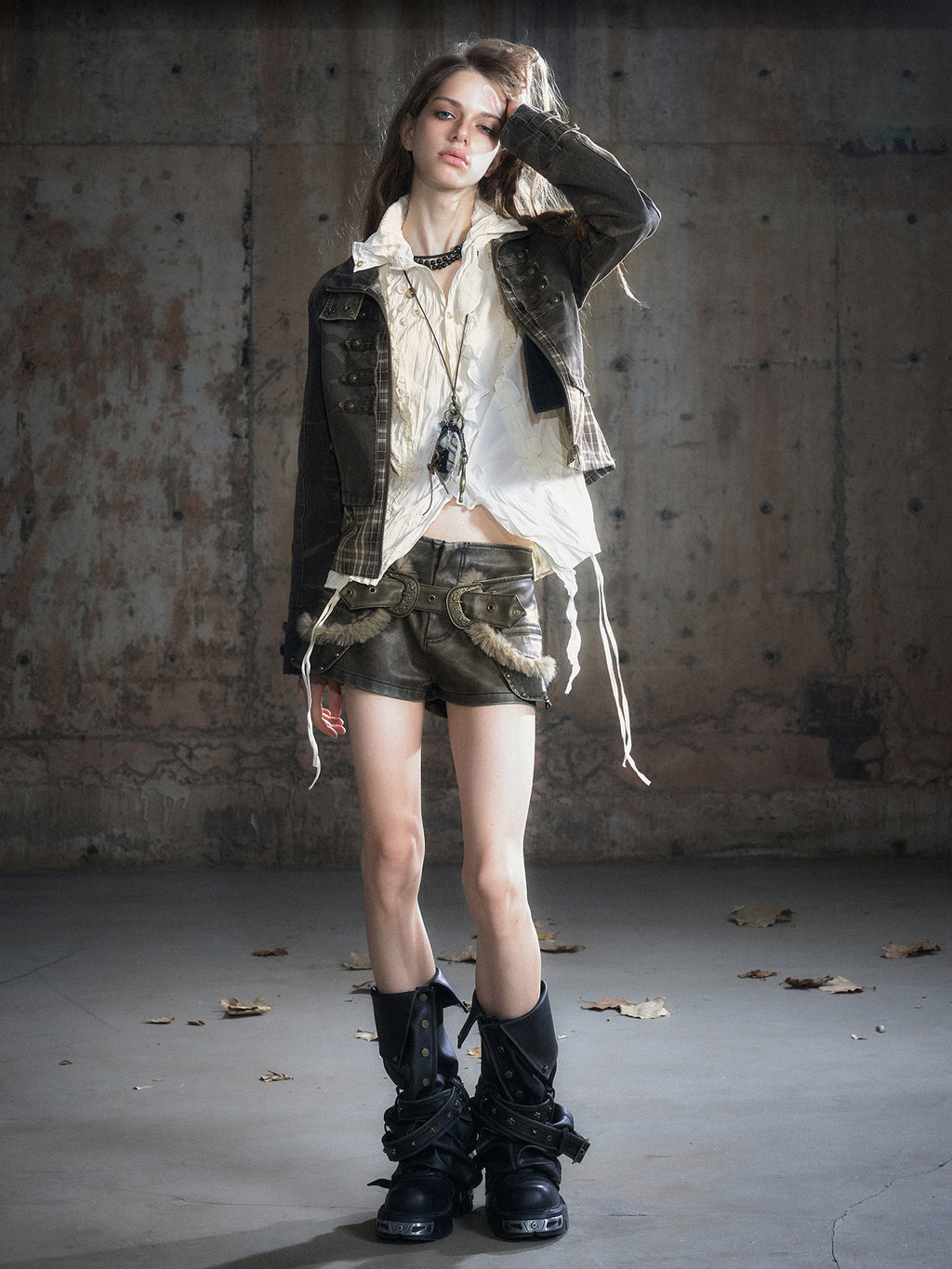 Ruffle Panel Chiffon Blouse