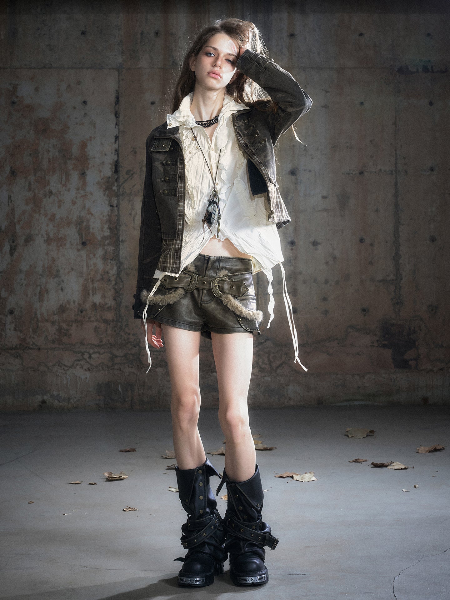 Ruffle Panel Chiffon Blouse