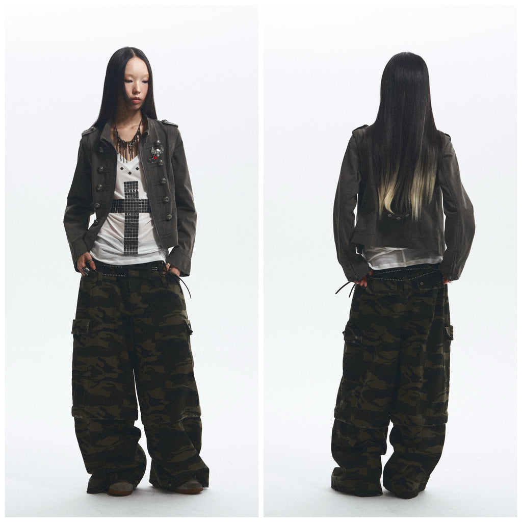 Distressed Detachable Jacket with Bonus Brooch｜Presale