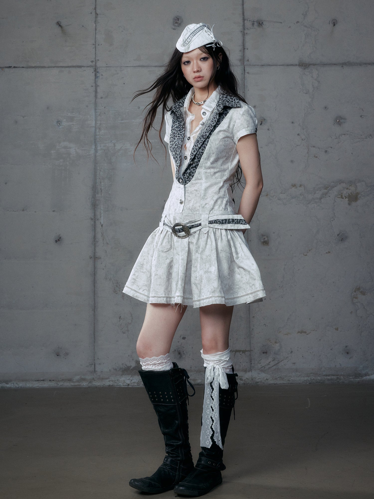 Short Sleeve Fake Two-Piece Dress