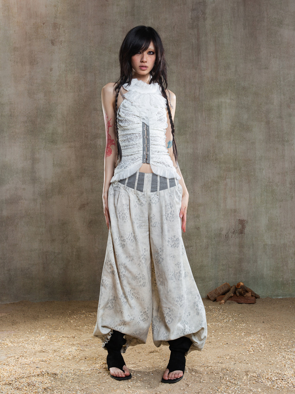 Pleated Lace Camisole