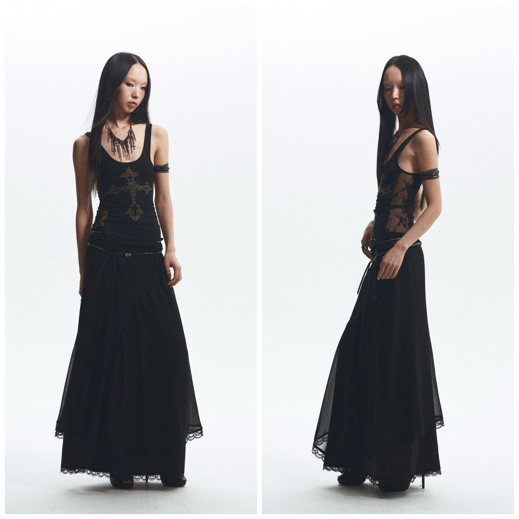 Slim Lace Splicing Stretch Camisole Shirt