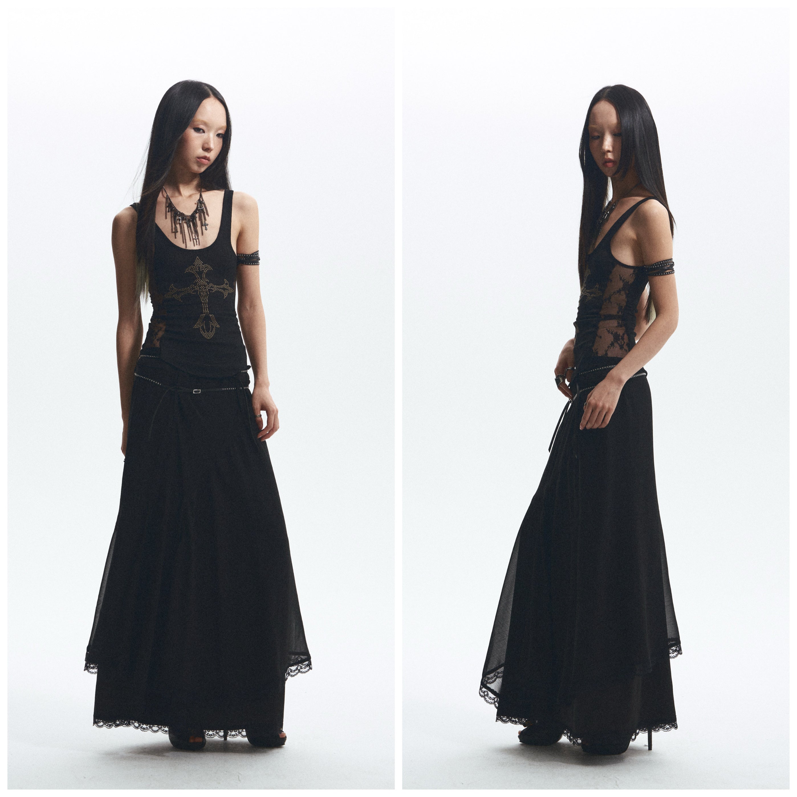 Slim Lace Splicing Stretch Camisole Shirt