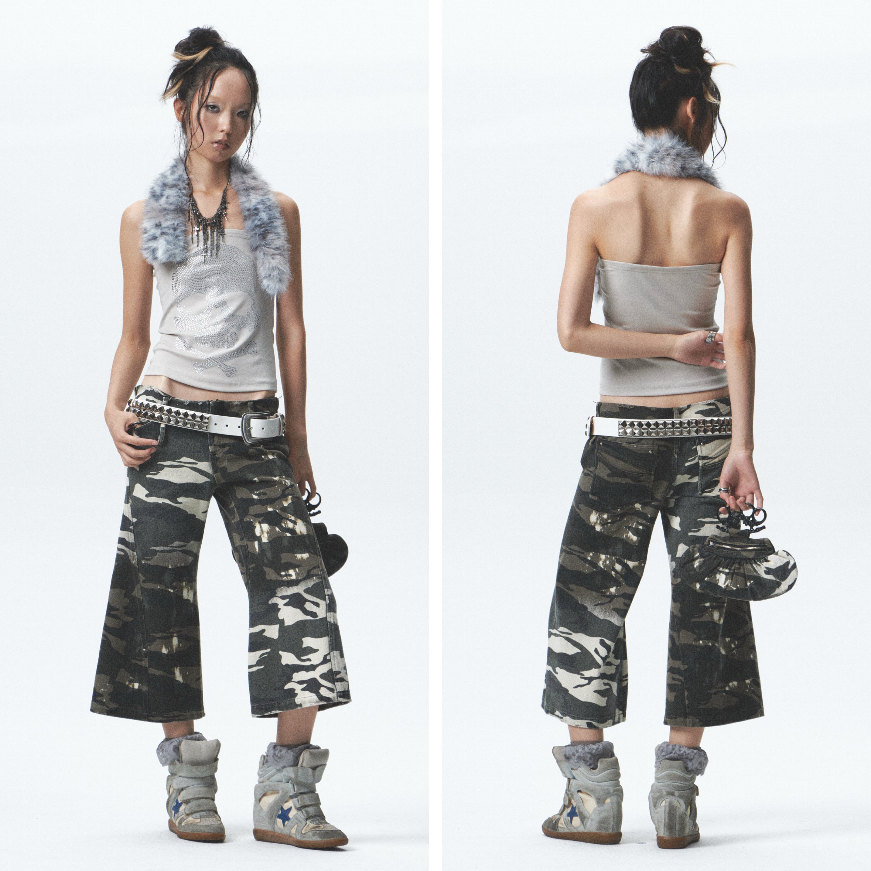 Heavy Washed Camo Tote Bag