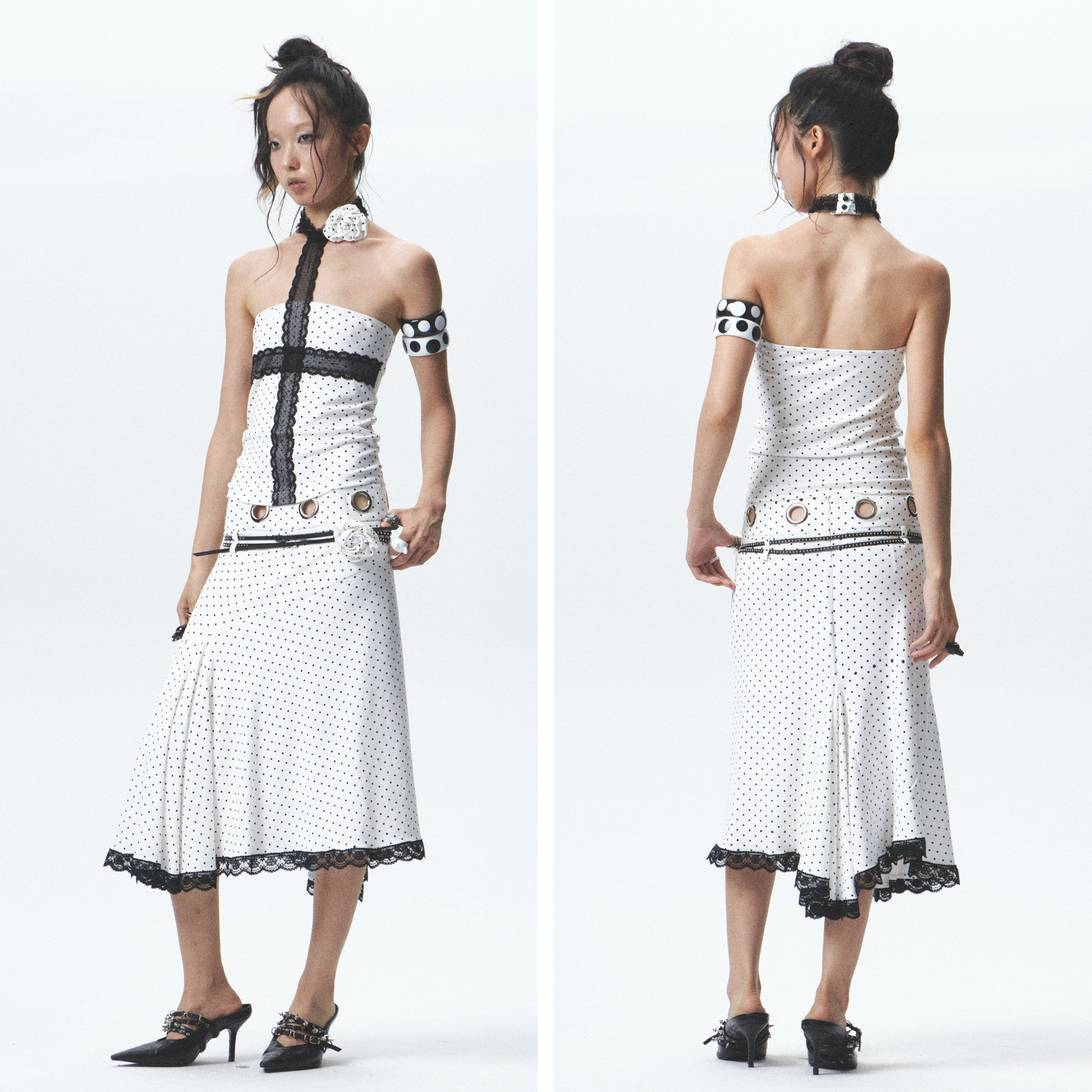 Polka Dot Tube Top & Halter Skirt