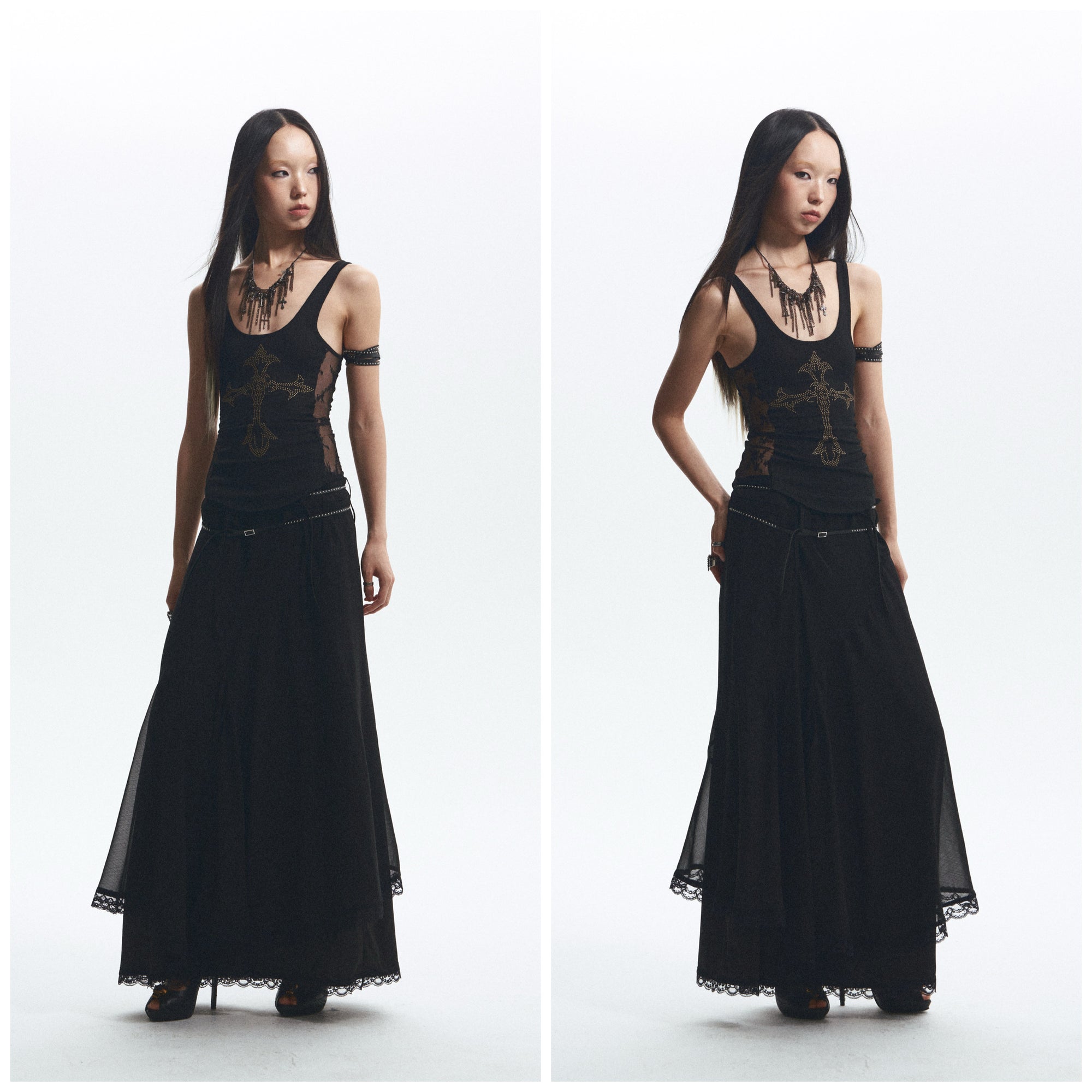 Slim Lace Splicing Stretch Camisole Shirt