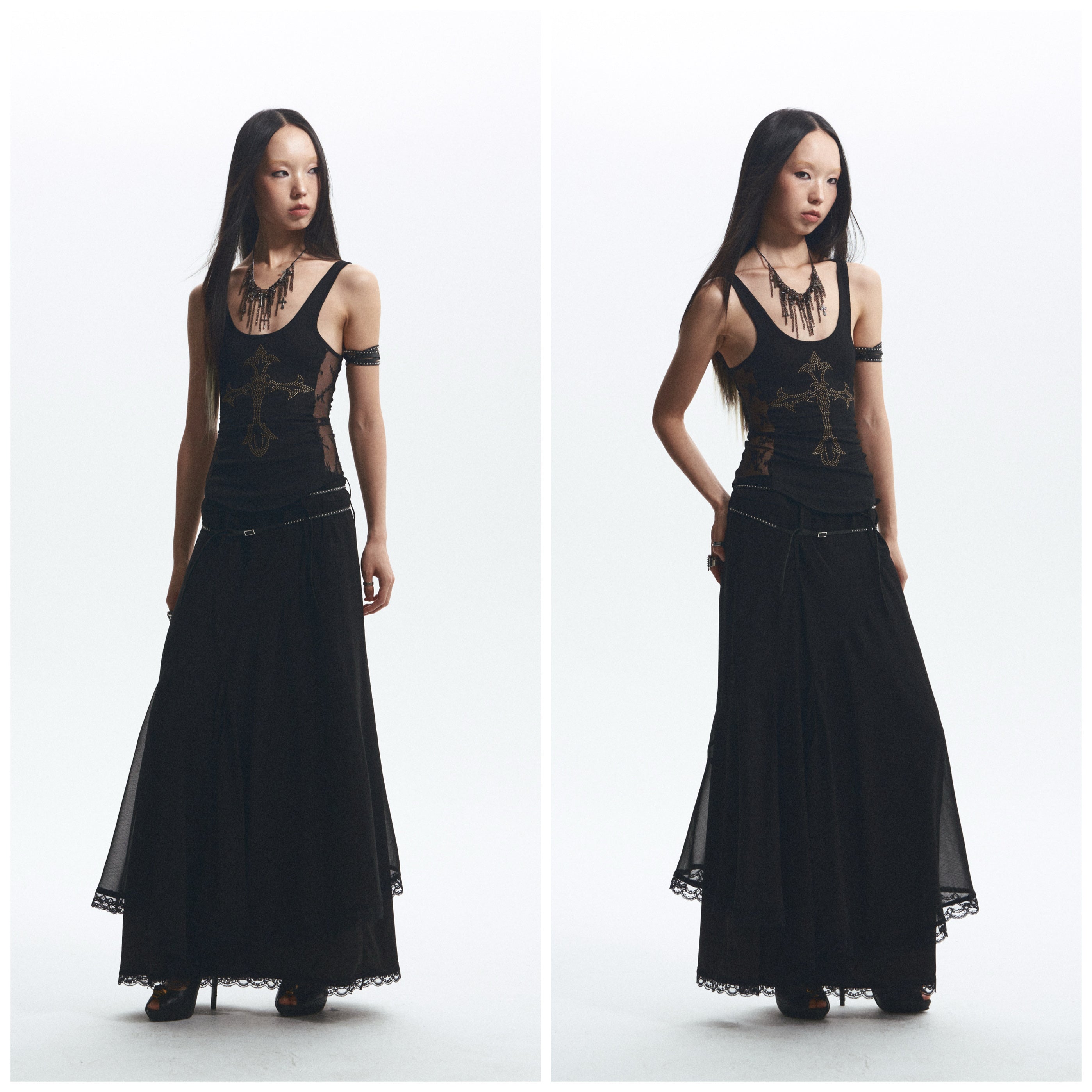 Slim Lace Splicing Stretch Camisole Shirt