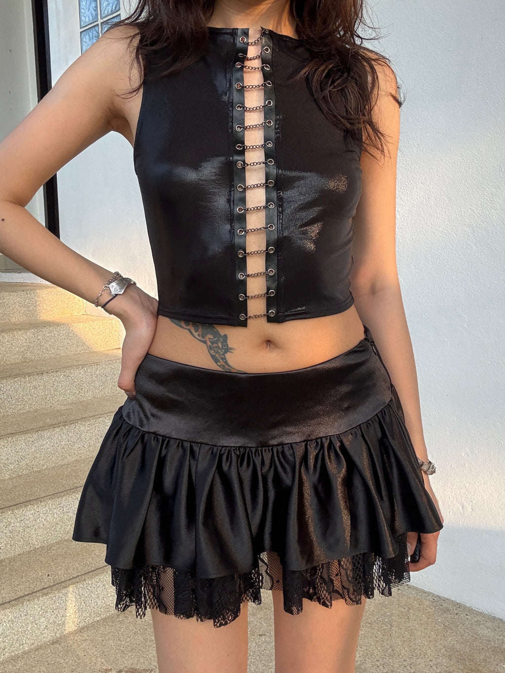 Puffy Black Mini Skirt