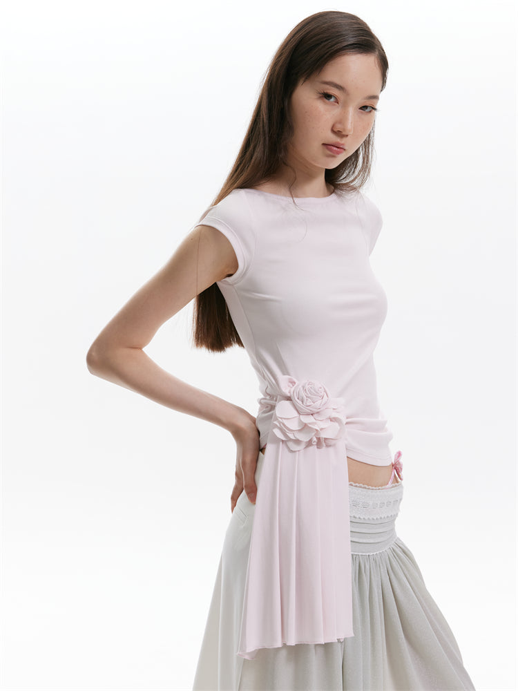 Asymmetric Floral Print T-Shirt