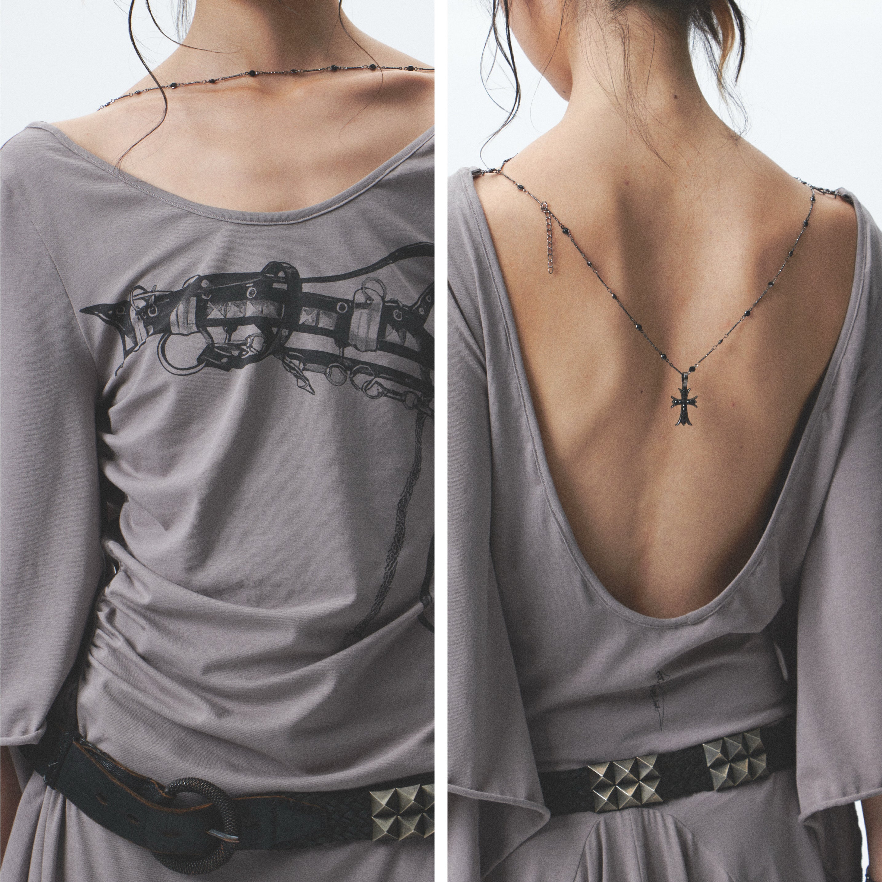 Raw-Edge Asymmetrical Pleated Dress ｜Presale